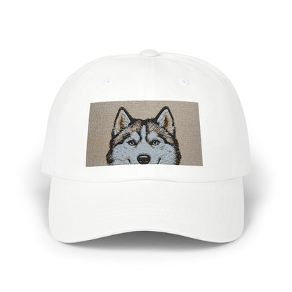 Husky Sequin Patch Dad Cap — Sparkle Siberian Dog Baseball Hat
