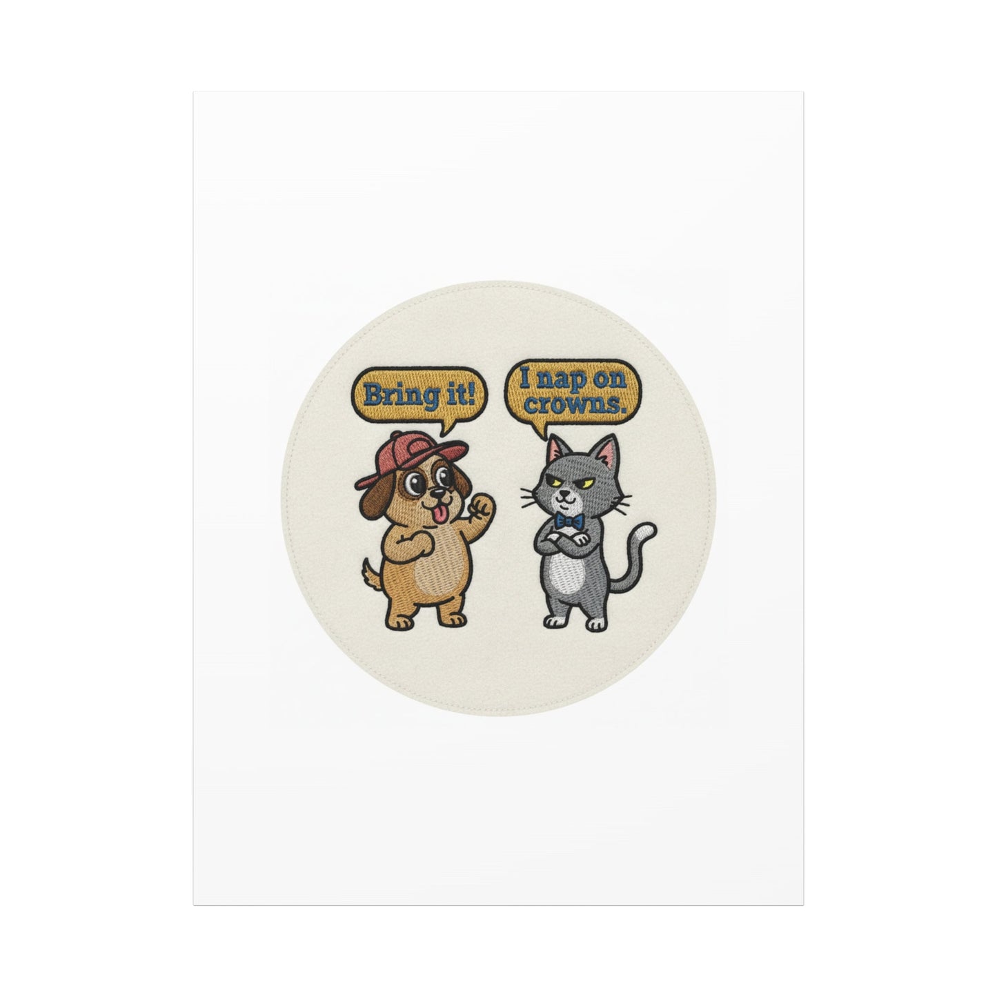 Funny Cat vs Dog Canvas | Pet Rivalry Wall Art