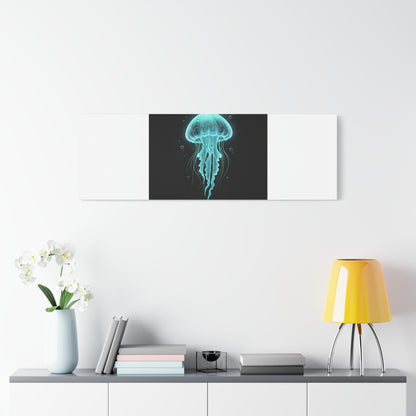 Bioluminescent Jellyfish Art Canvas | Deep Sea Aesthetic, Neon Glow