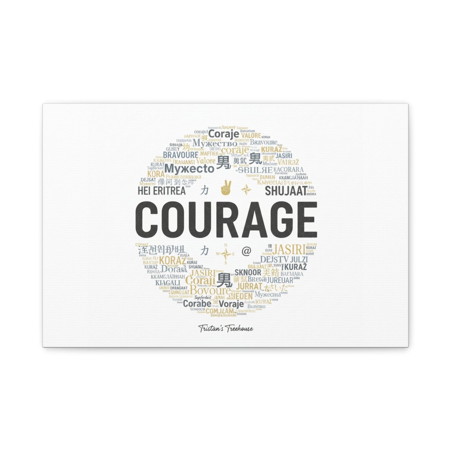 Courage Word Cloud Canvas | Fresh-Start Minimalism art print