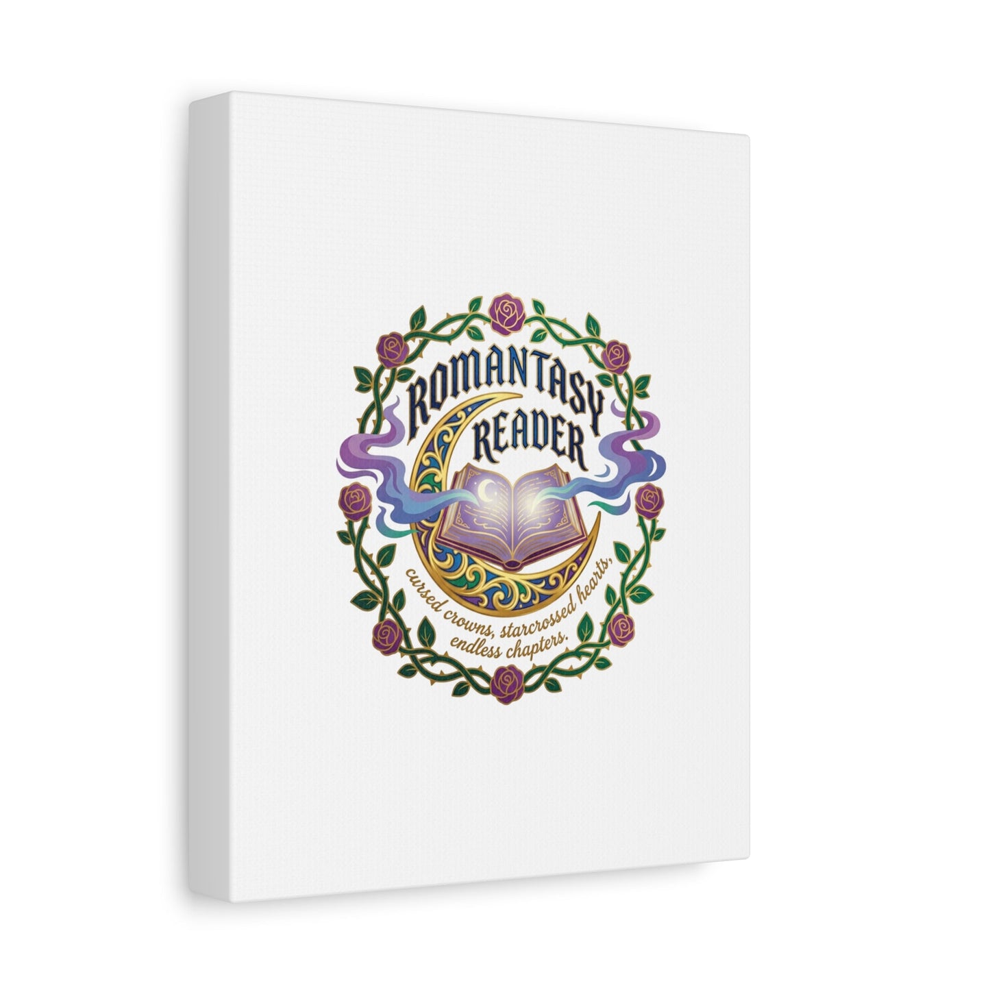 Romantasy Reader Canvas Print | enchanted bookish celestial gothic