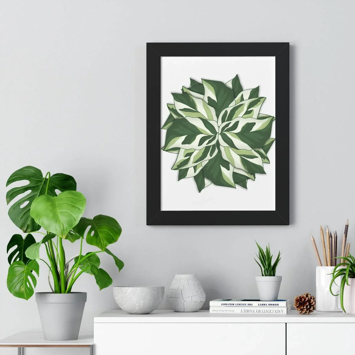 Calathea White Fusion Framed Print – Botanical Wall Art