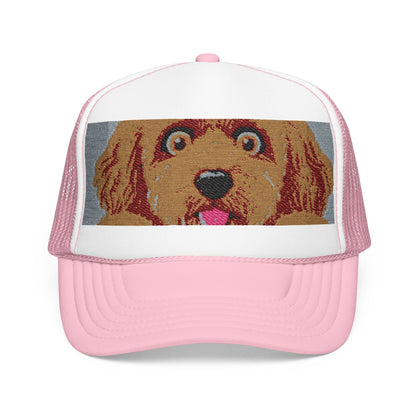 Meme Dog Embroidered Trucker Hat — 'Embrace the Fur'