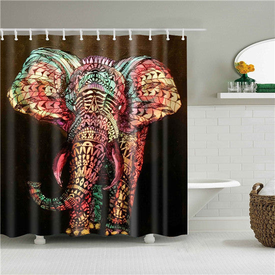 3D digital printing waterproof shower curtain