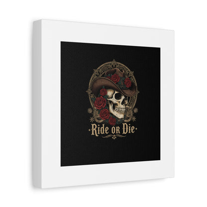 Ride or Die Skull Canvas | Western Skull Art, Gothic Americana