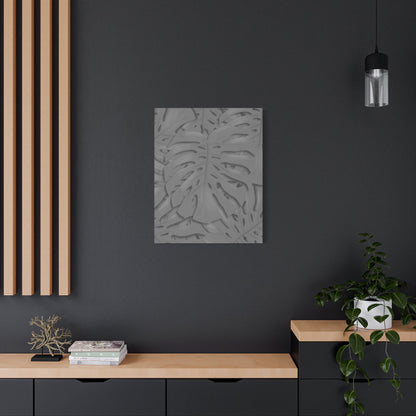 Grey Monstera Canvas Print – Botanical Wall Art