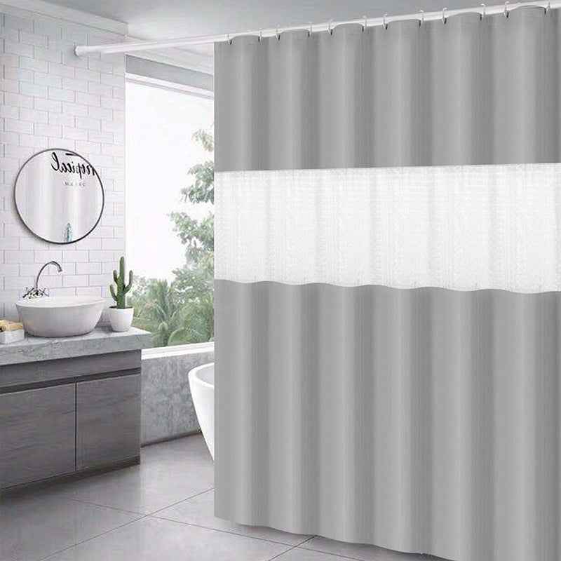 Pure color thick stitching shower curtain