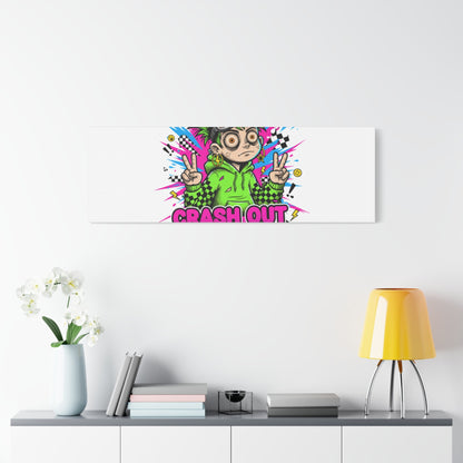 Crash Out With a Smile Canvas Print | Neon Skate Graffiti, Meme Meltdown Art