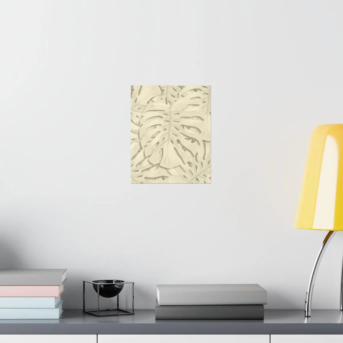 Beige Monstera Botanical Print – Unframed Wall Art