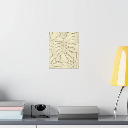 Beige Monstera Botanical Print – Unframed Wall Art