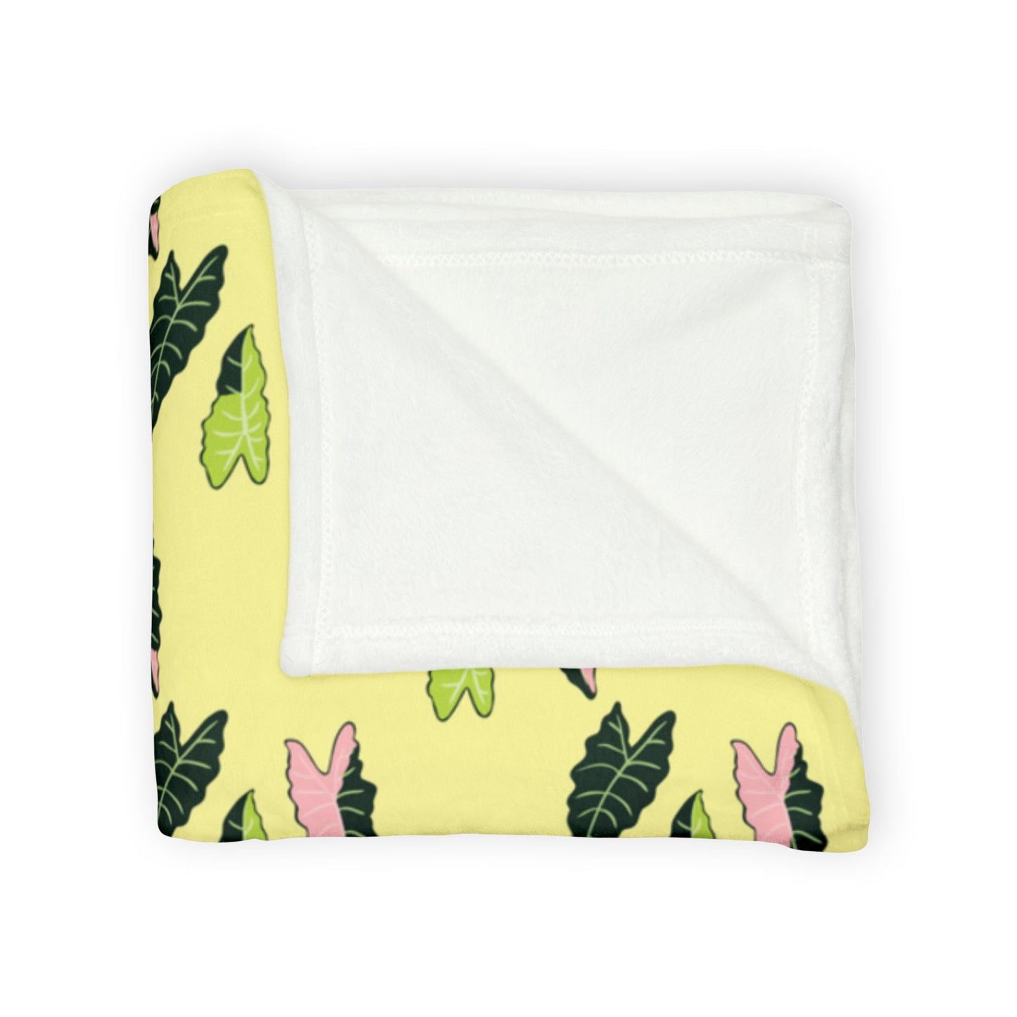 Alocasia Pattern Cozy Fleece Throw Blanket