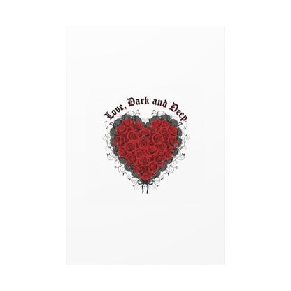 Love Dark and Deep Heart Canvas, Nu Romantic Gothic Romance, 80s Nostalgia