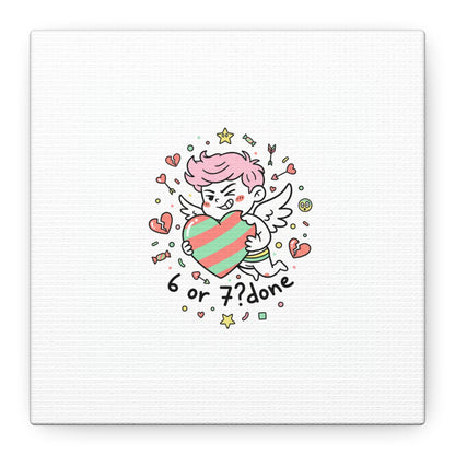 Weird Cupid heart illustration Canvas | Weird Valentine, quirky chaotic love