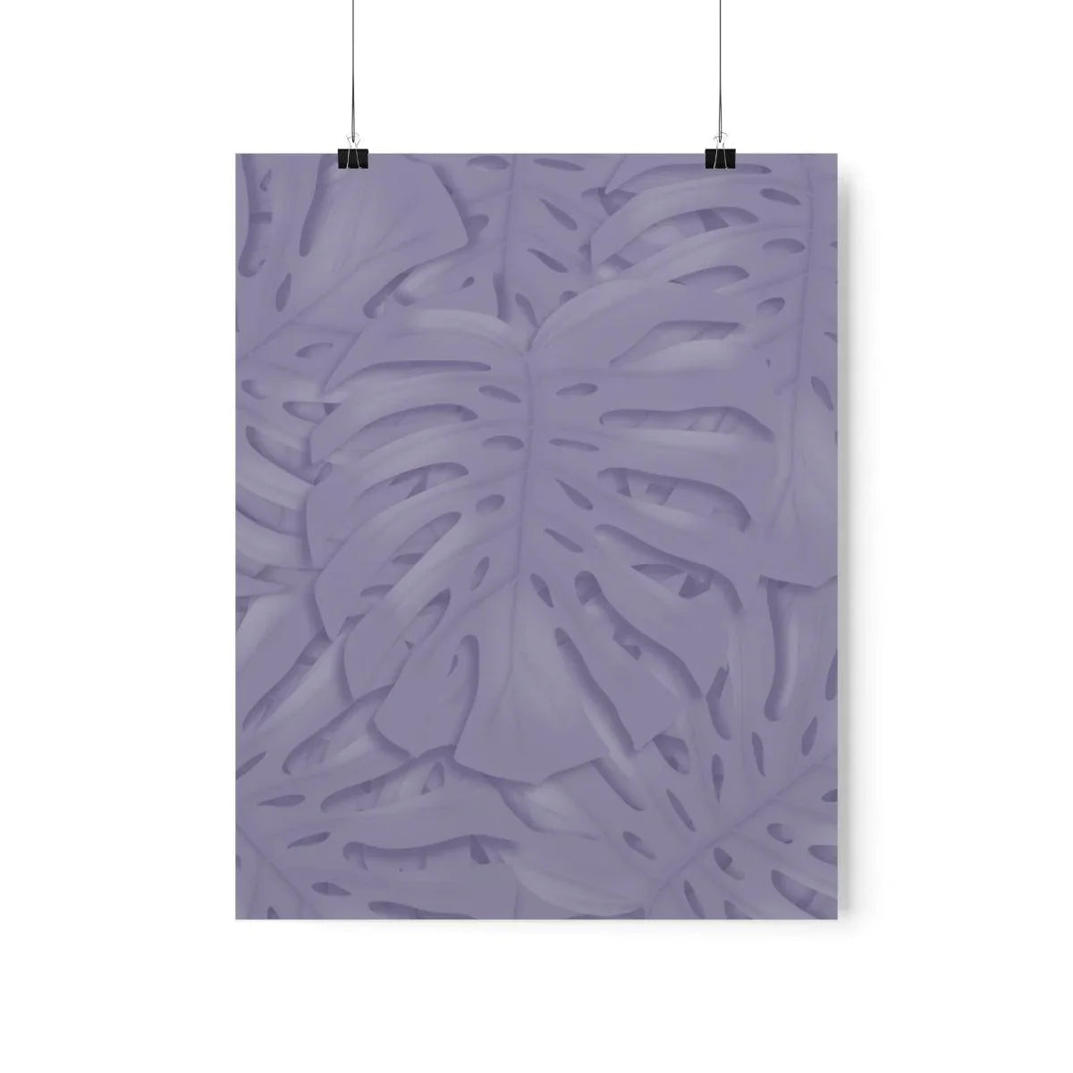 Violet Monstera Botanical Print – Unframed Wall Art