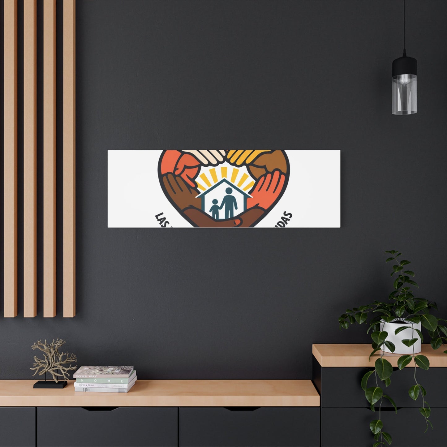 Families Belong Together Canvas, family unity solidarity, bilingual inclusive decor