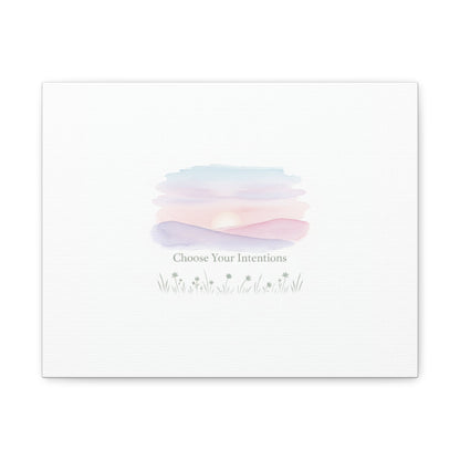 Choose Your Intentions Canvas, soft wellness poster, pastel gradient mindfulness art