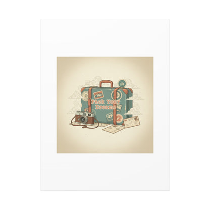 Pack Your Dreams Canvas | Retro Travel Postcard, Wanderlust Passport Stamp Art