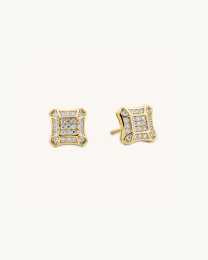 Grid Moissanite Studs