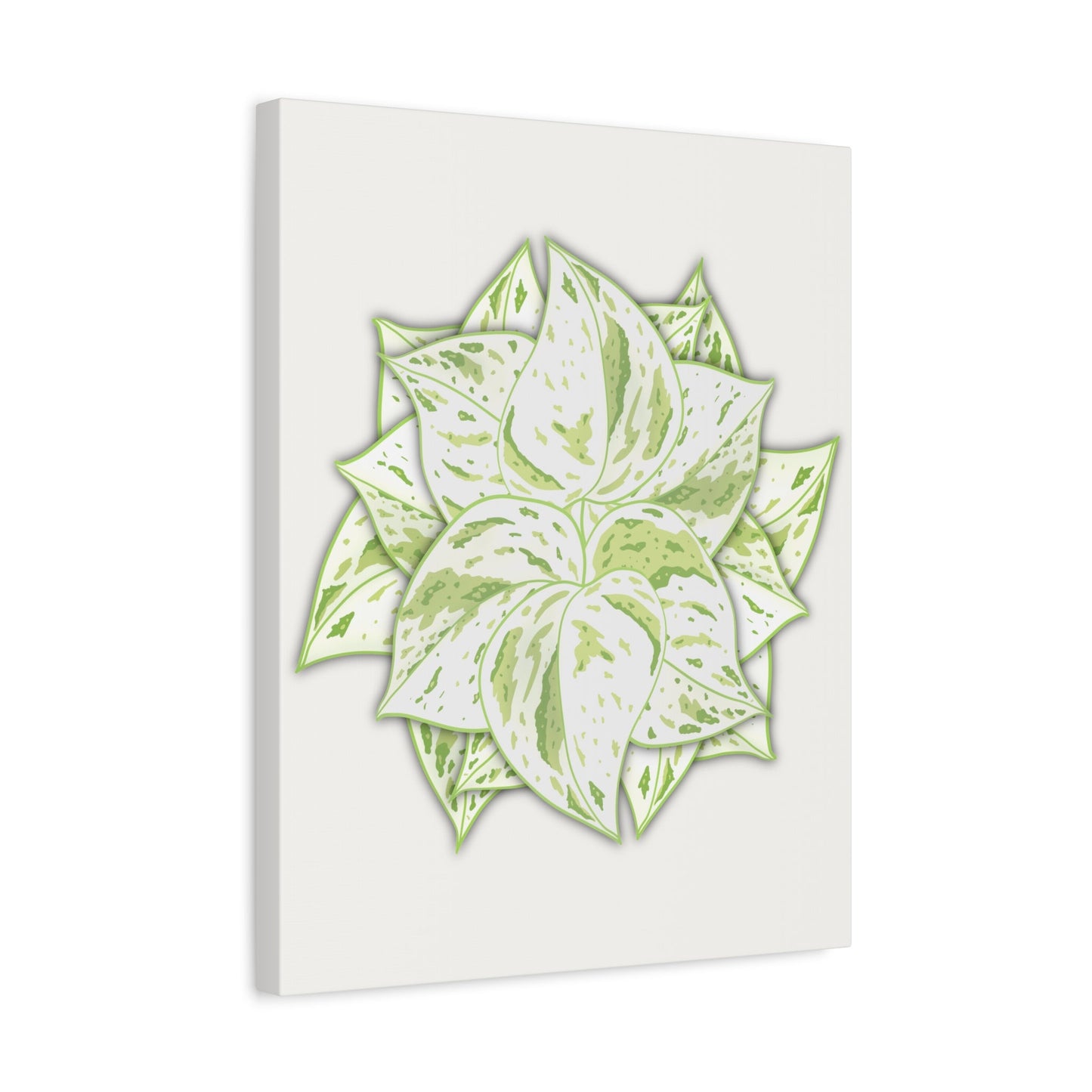 Snow Queen Pothos Canvas Print – Botanical Wall Art