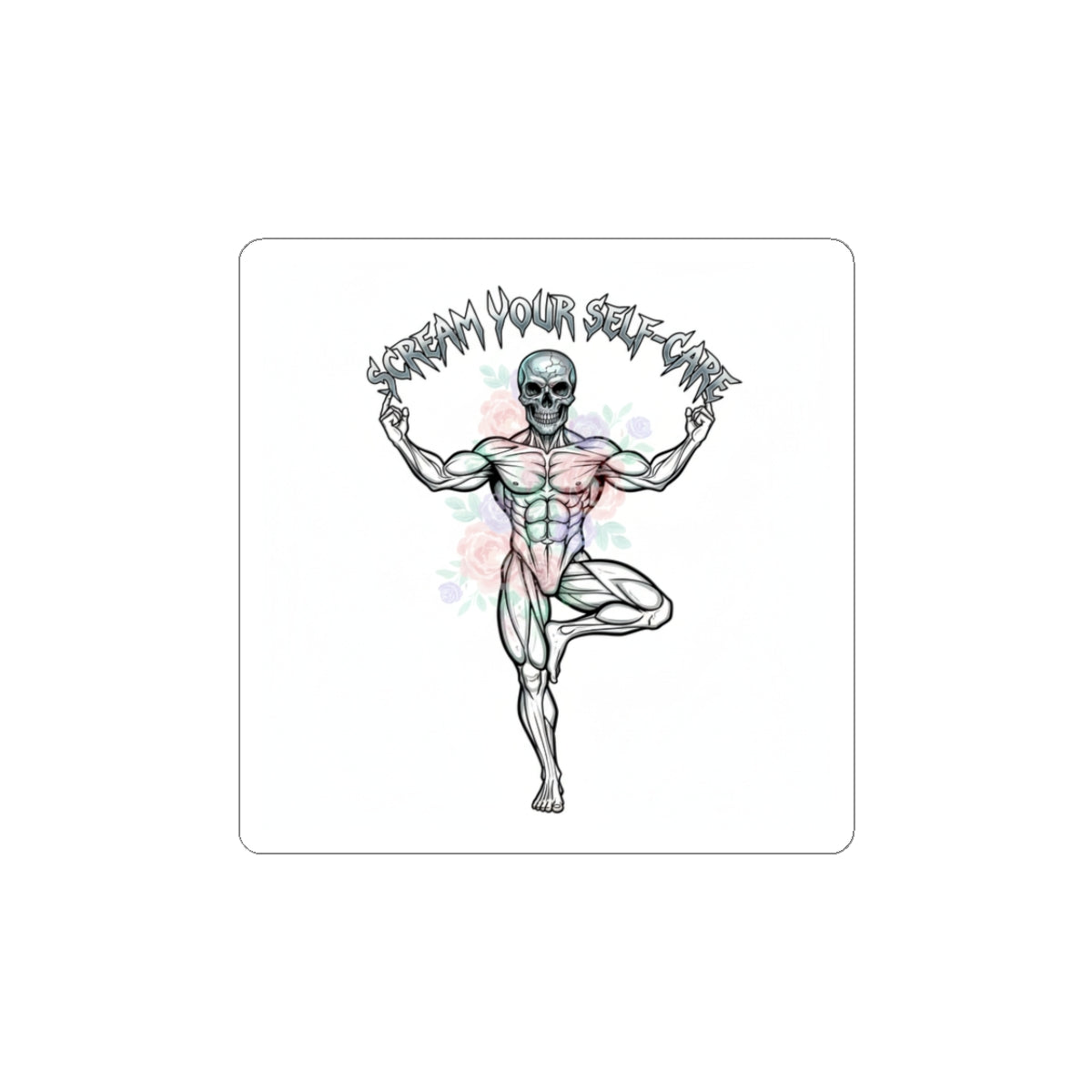 Scream Your Self-Care Kiss-Cut Stickers | heavy metal wellness, gothic wellness quote