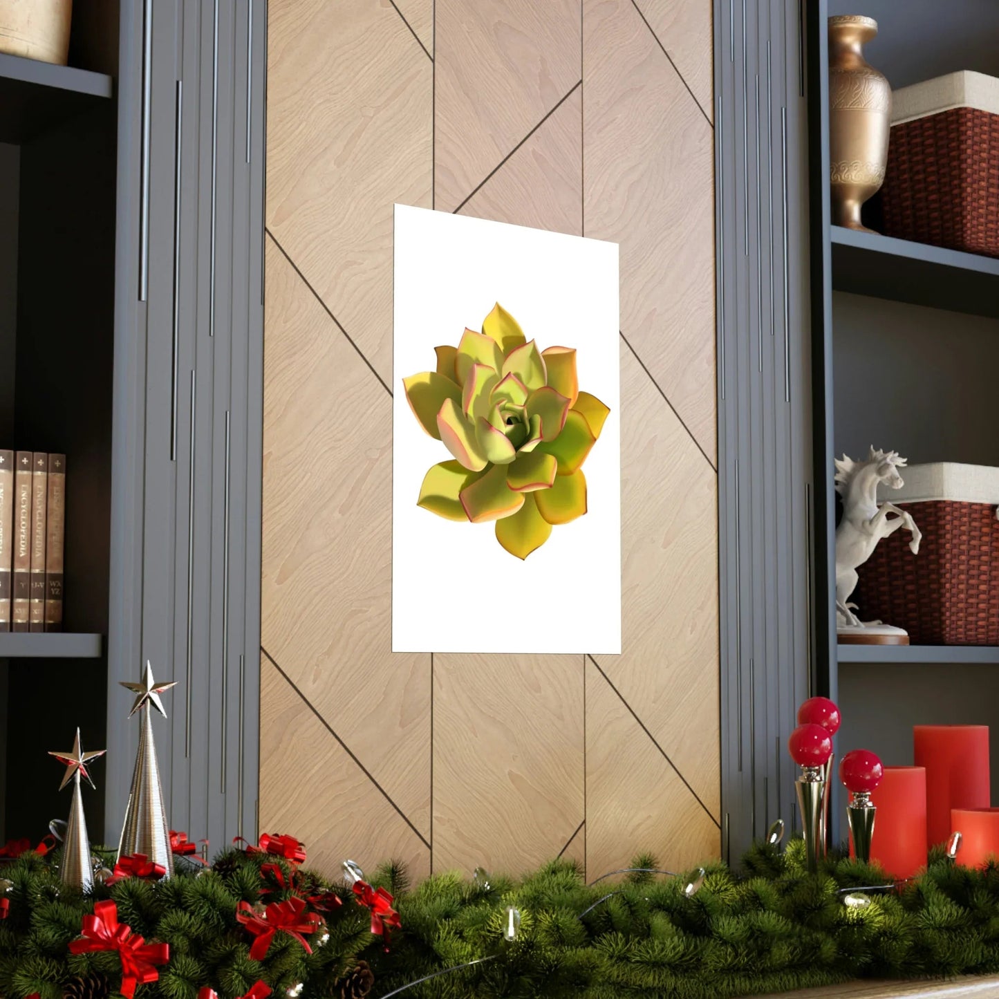 Noble Aeonium Succulent Botanical Print – Unframed Wall Art
