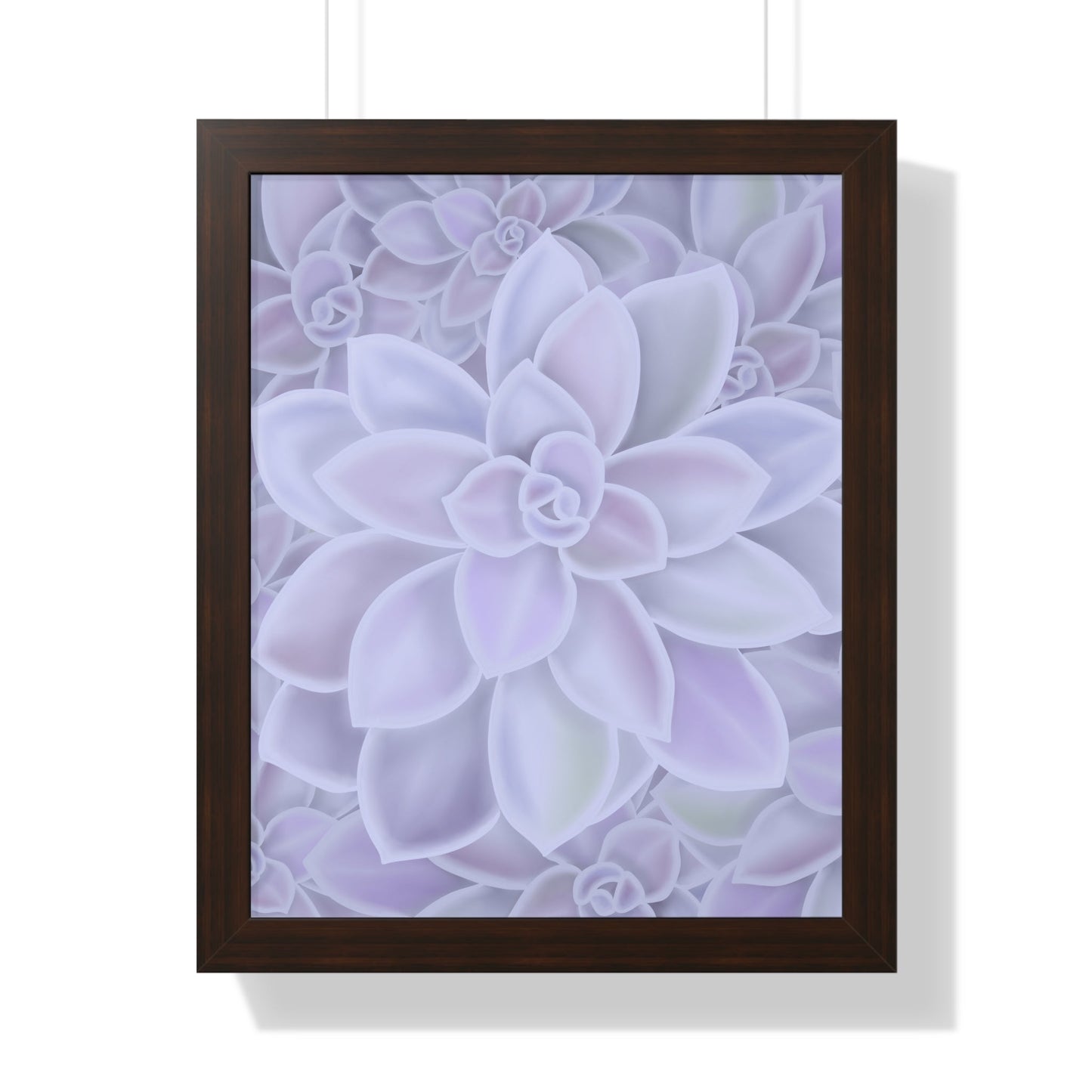 Graptopetalum Murasaki Succulent Pattern Framed Print – Botanical Wall Art