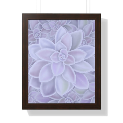 Graptopetalum Murasaki Succulent Pattern Framed Print – Botanical Wall Art
