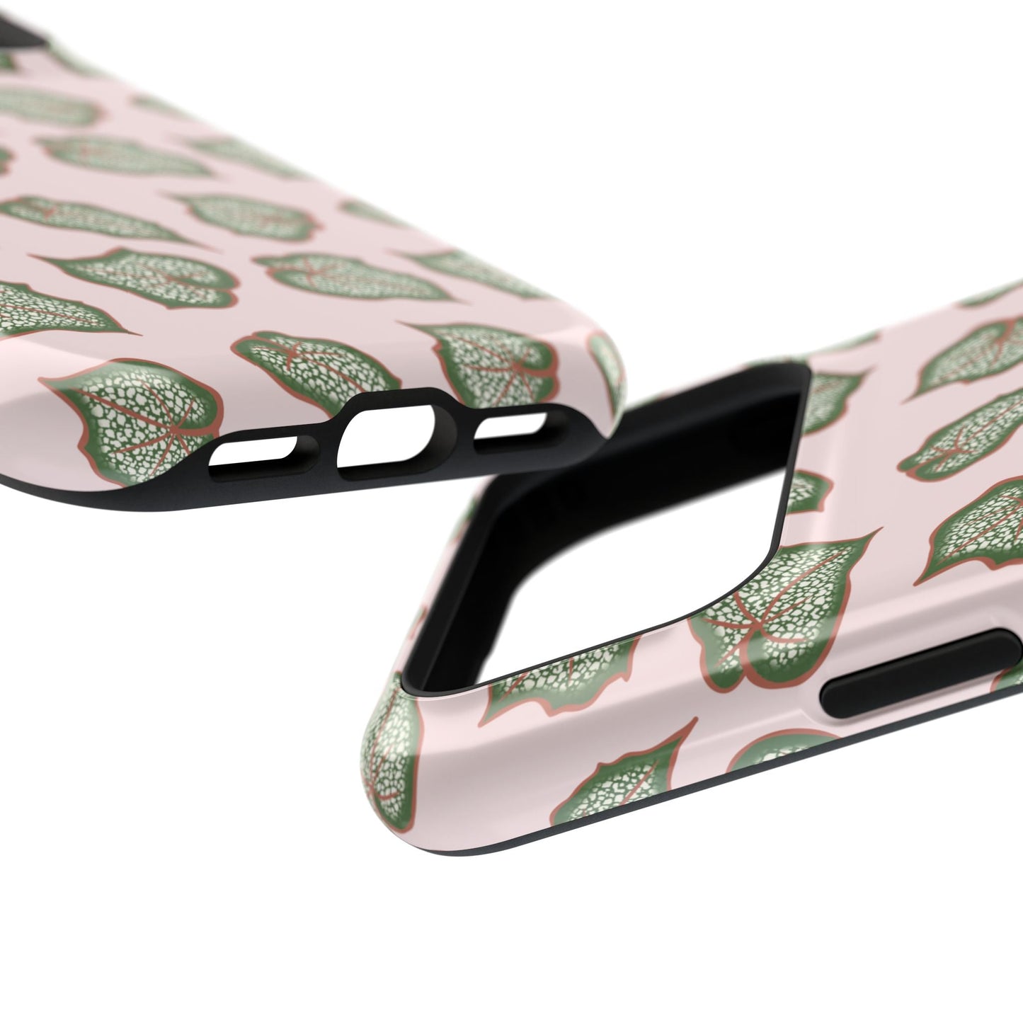 Begonia Pattern Phone Case – Dual Layer Protective Cover