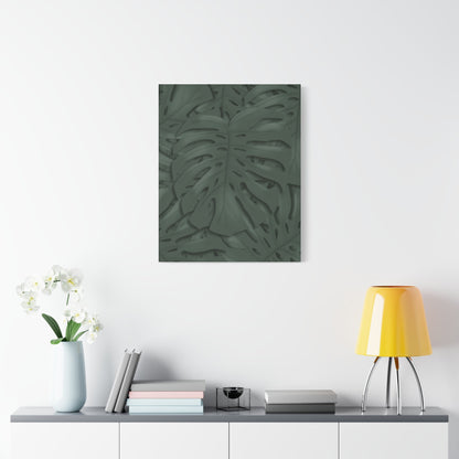 Deep Green Monstera Canvas Print – Botanical Wall Art