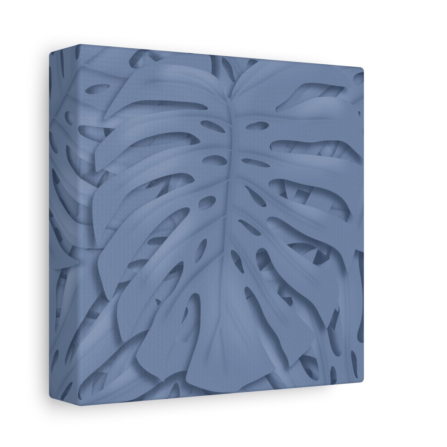 Blue Monstera Canvas Print – Botanical Wall Art