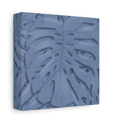 Blue Monstera Canvas Print – Botanical Wall Art
