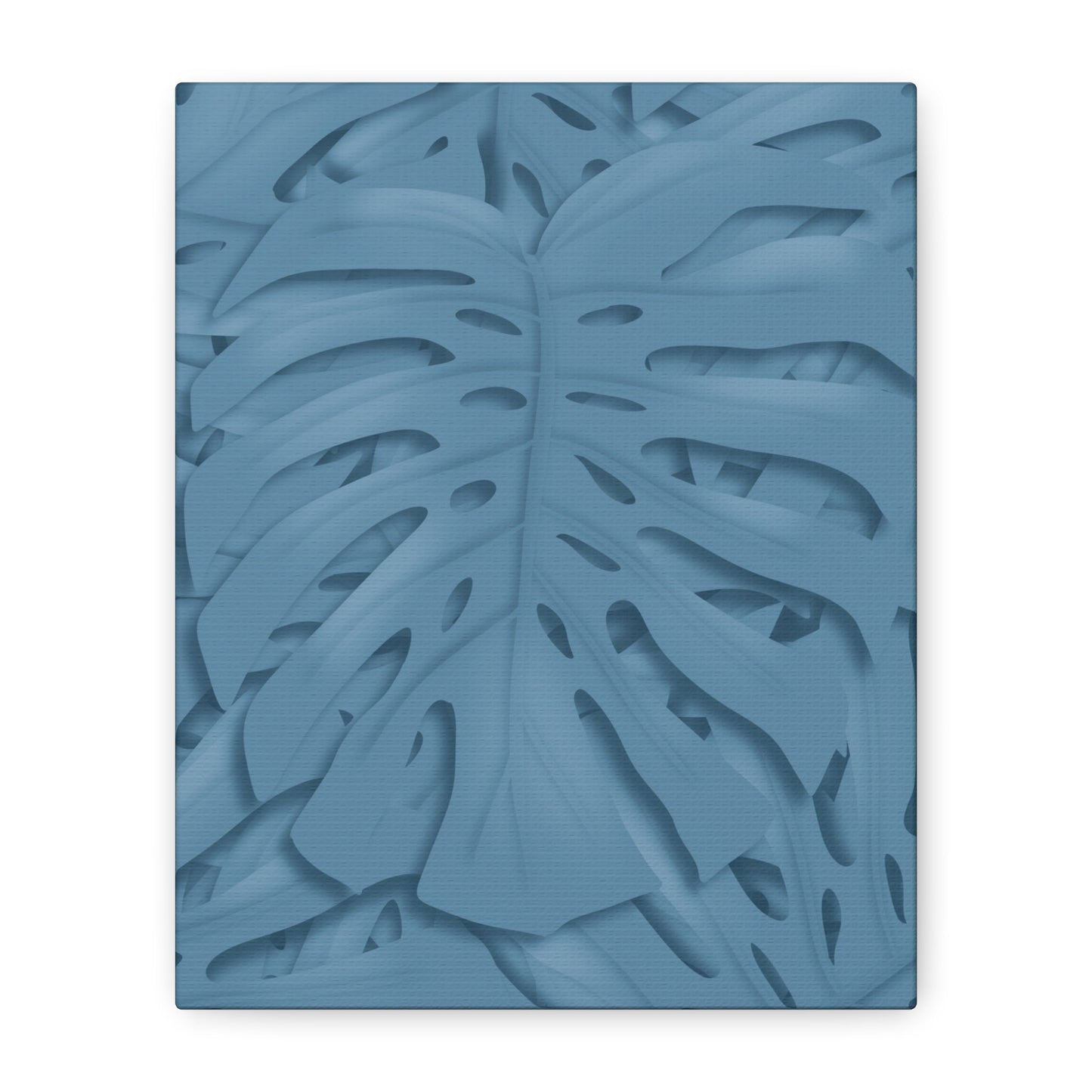 Cerulean Blue Monstera Canvas Print – Botanical Wall Art