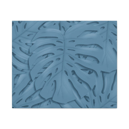 Cerulean Blue Monstera Canvas Print – Botanical Wall Art
