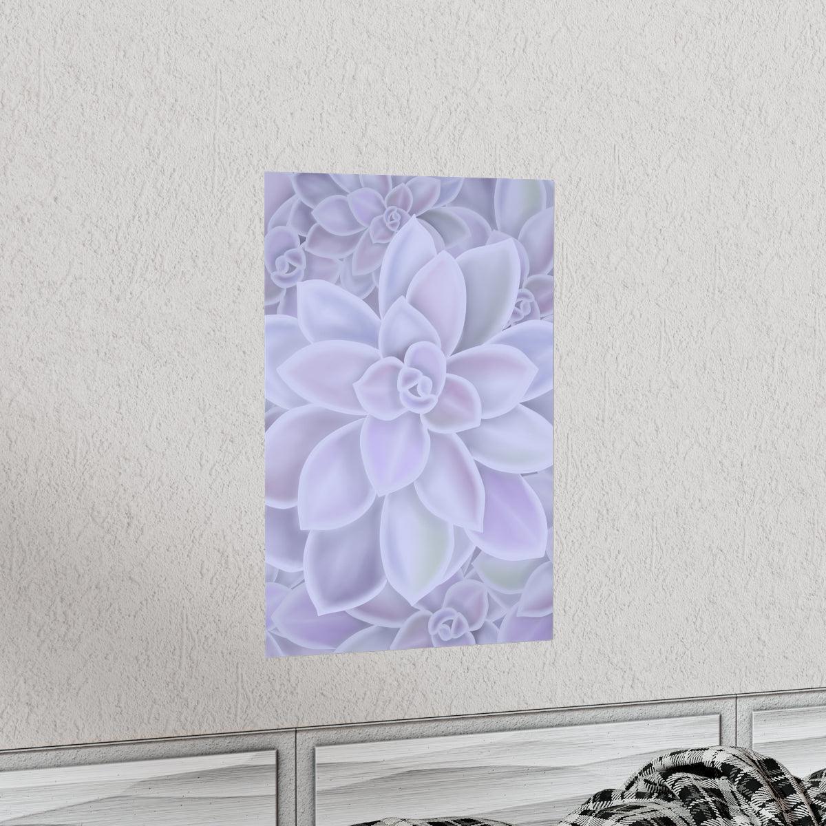 Graptopetalum Murasaki Succulent Pattern Botanical Print – Unframed Wall Art