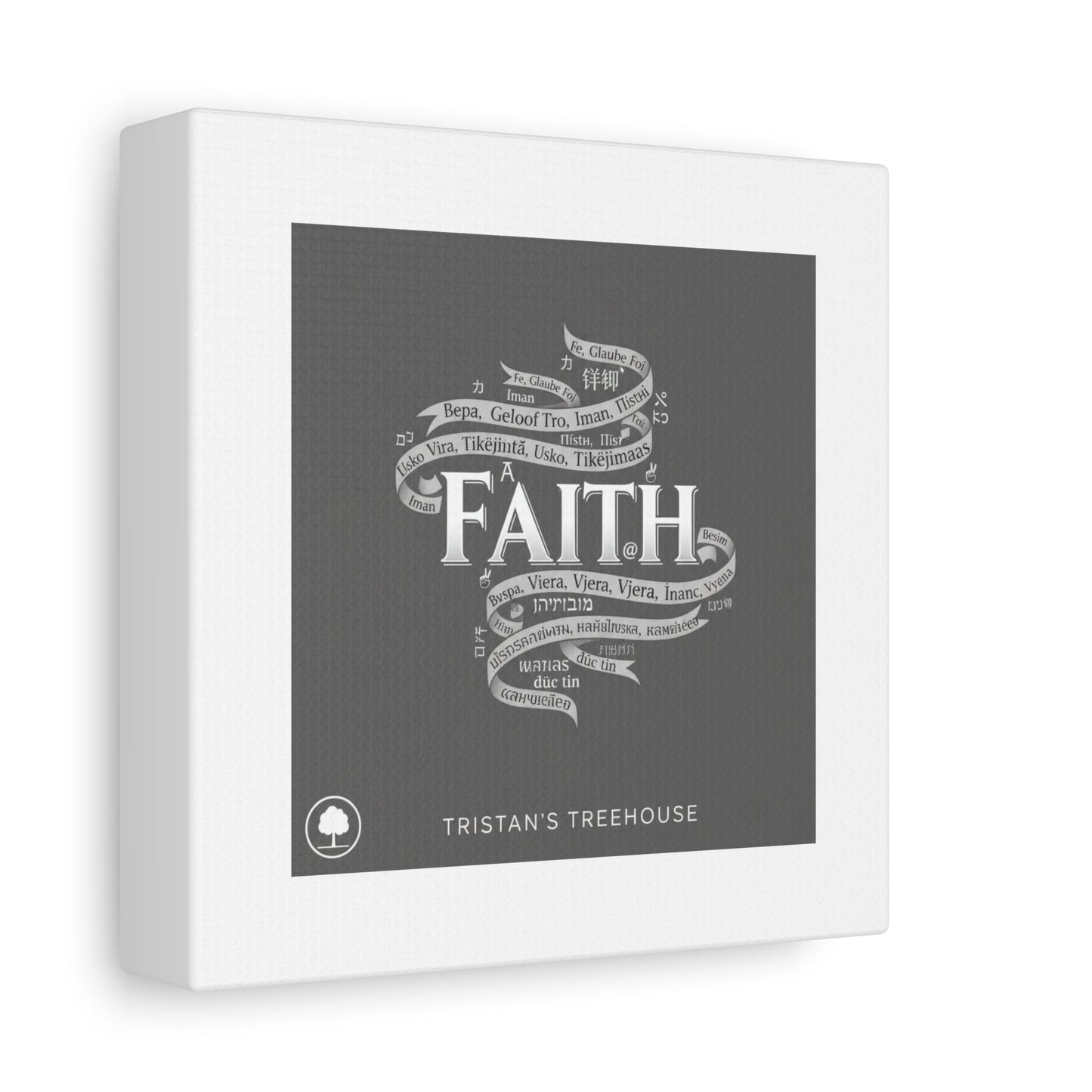 handwritten faith ribbon Canvas | sketch aesthetic, doodle design