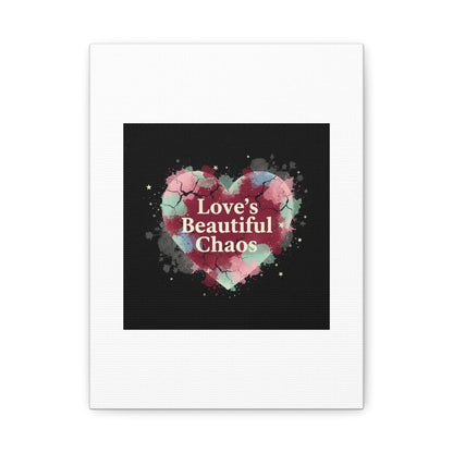 Love's Beautiful Chaos Canvas Print | Soft Grunge Hearts, Distressed Heart Art