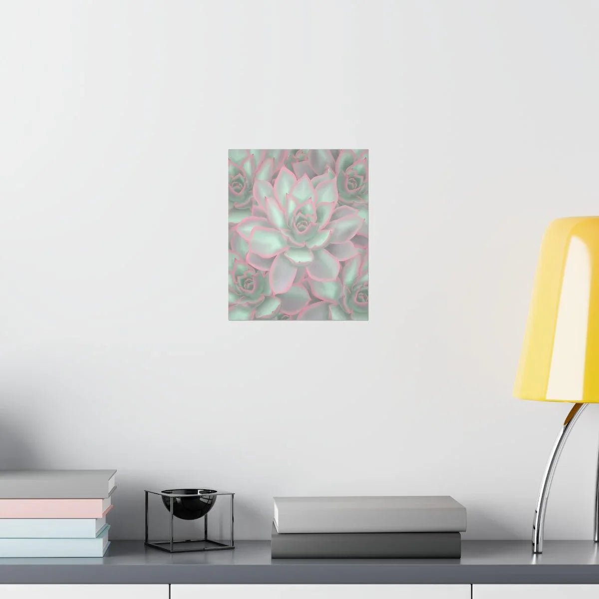 Echeveria Violet Queen Succulent Pattern Botanical Print – Unframed Wall Art
