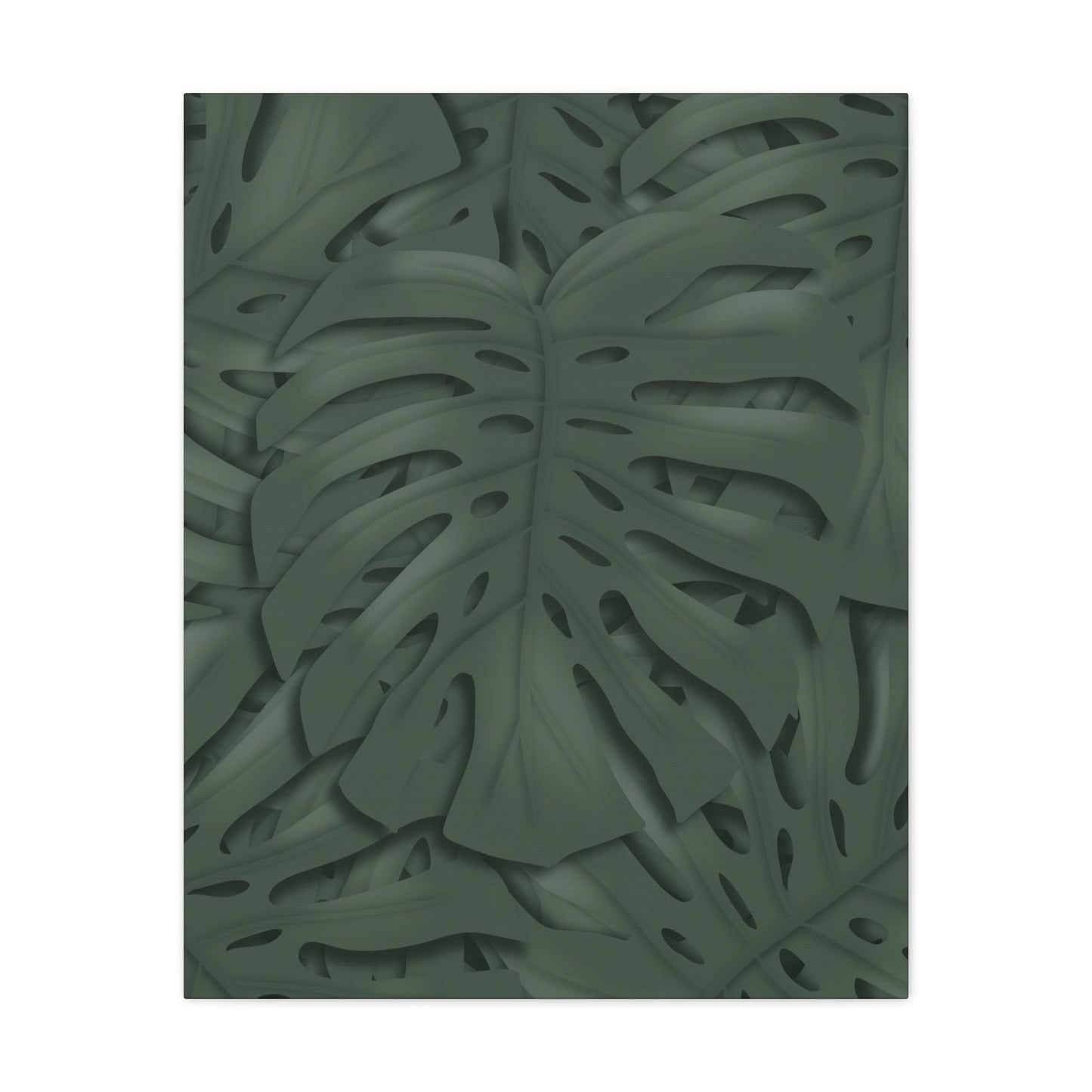 Deep Green Monstera Canvas Print – Botanical Wall Art