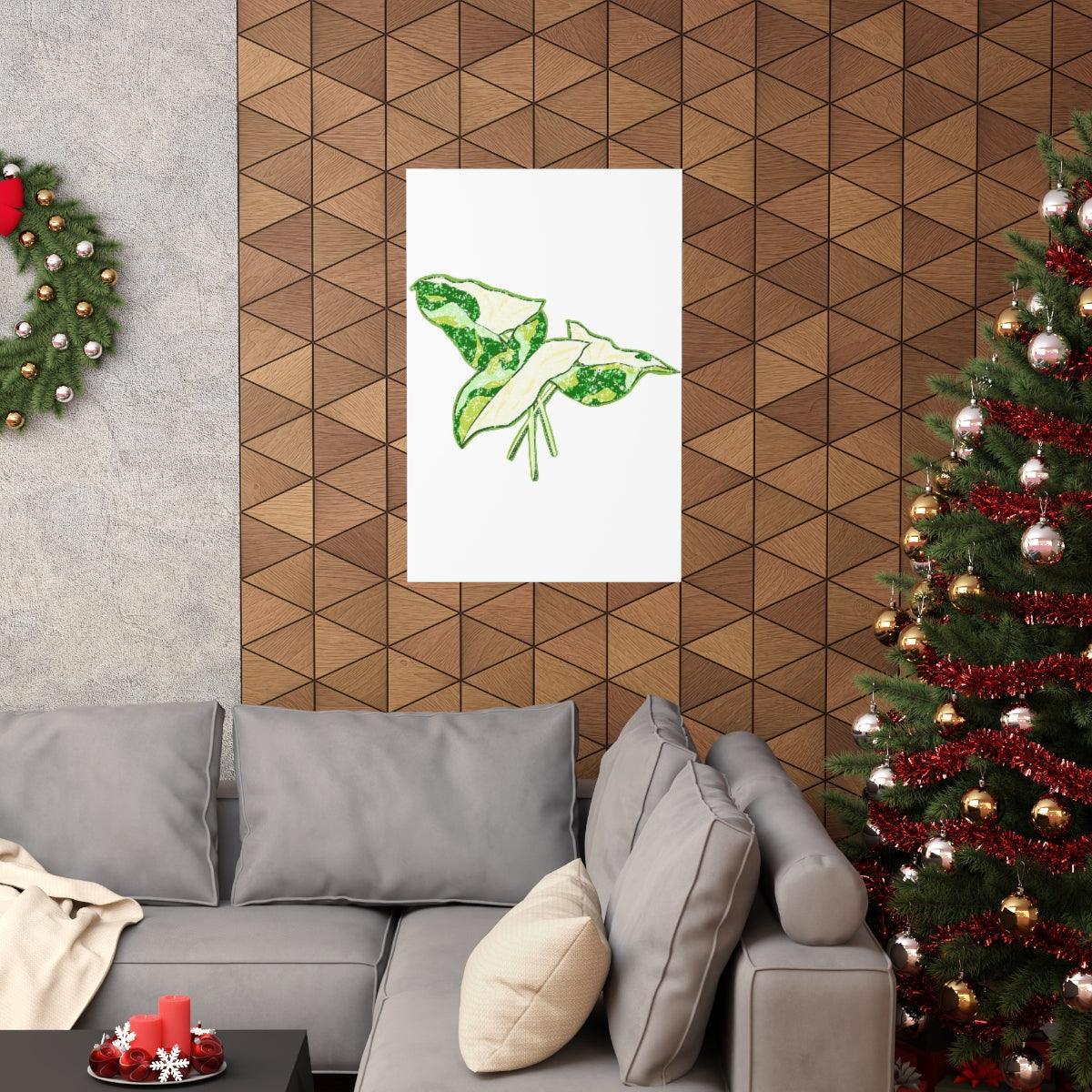 Marble Syngonium Botanical Print – Unframed Wall Art