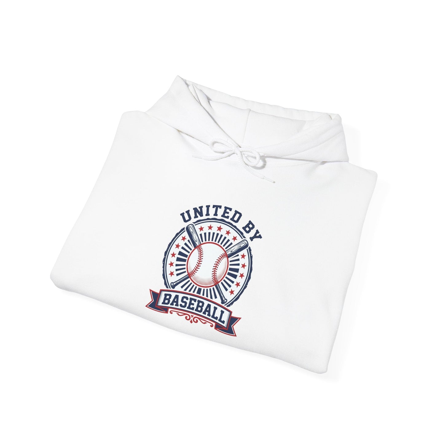 United by Baseball Hoodie | patriotic baseball graphic, vintage ballpark aesthetic