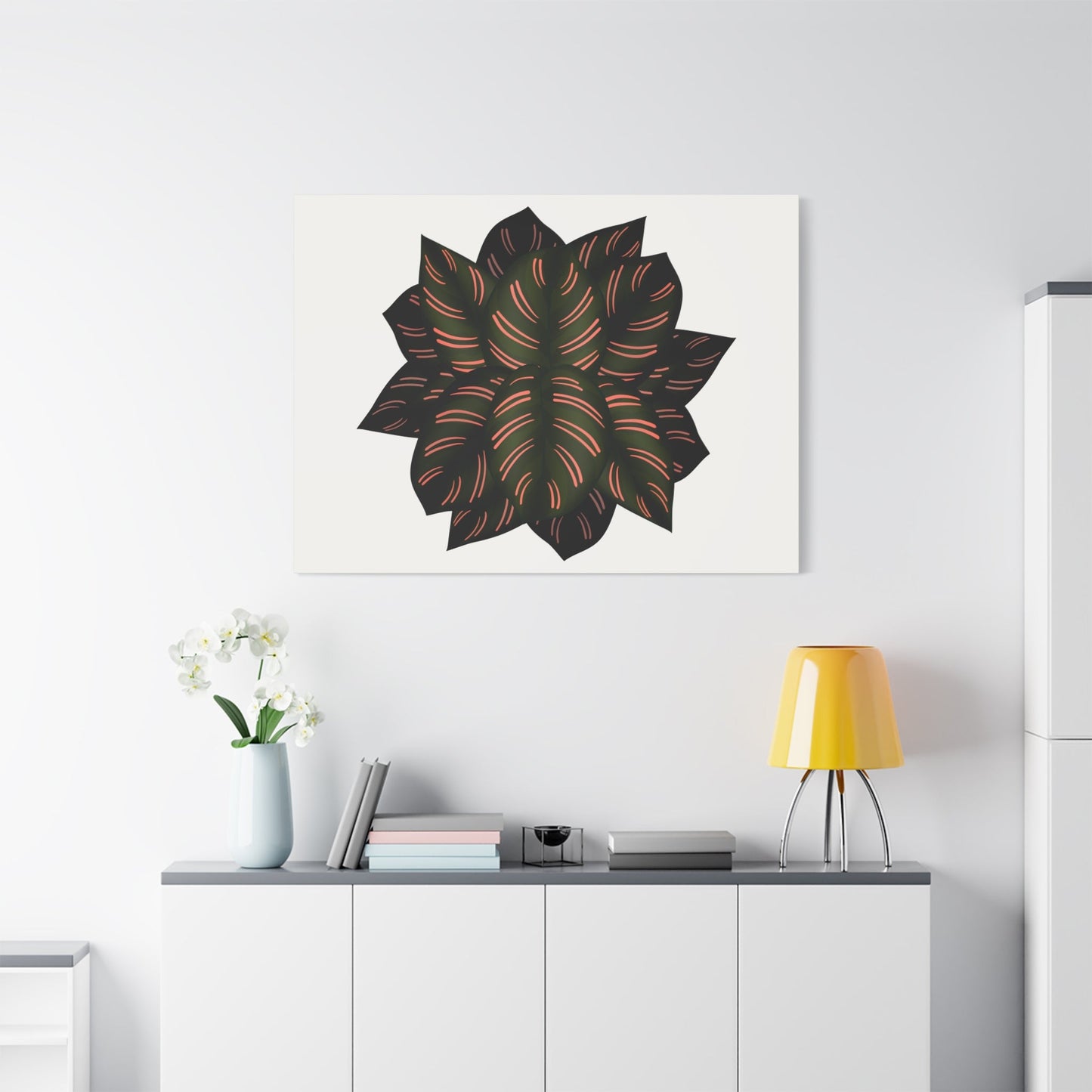 Calathea Pinstripe Canvas Print – Botanical Wall Art