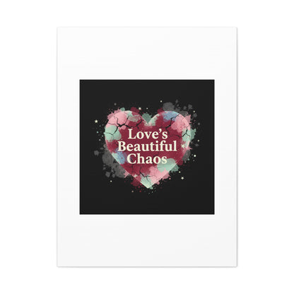 Love's Beautiful Chaos Canvas Print | Soft Grunge Hearts, Distressed Heart Art