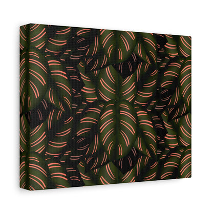 Calathea Pinstripe Pattern Canvas Print – Botanical Wall Art