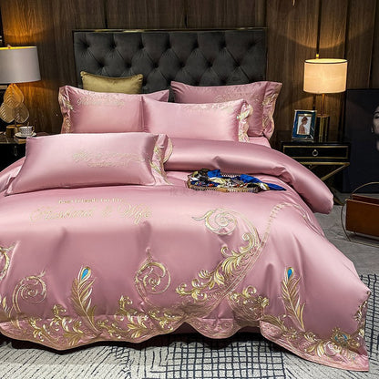 Ice Silk Quilt Sets Bed Sheets Bedding Four-piece Set