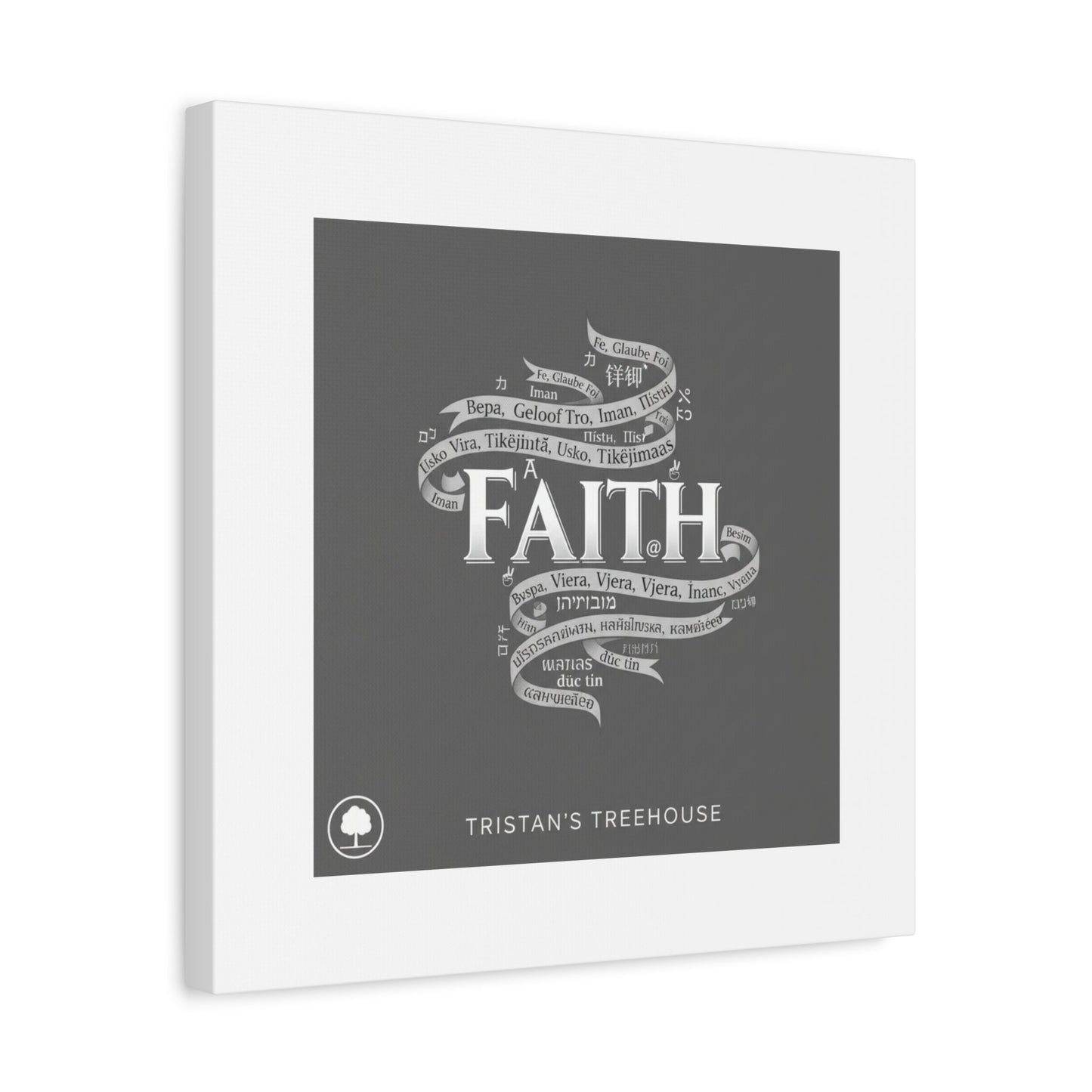 handwritten faith ribbon Canvas | sketch aesthetic, doodle design