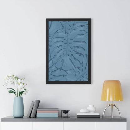 Cerulean Monstera Framed Print – Botanical Wall Art