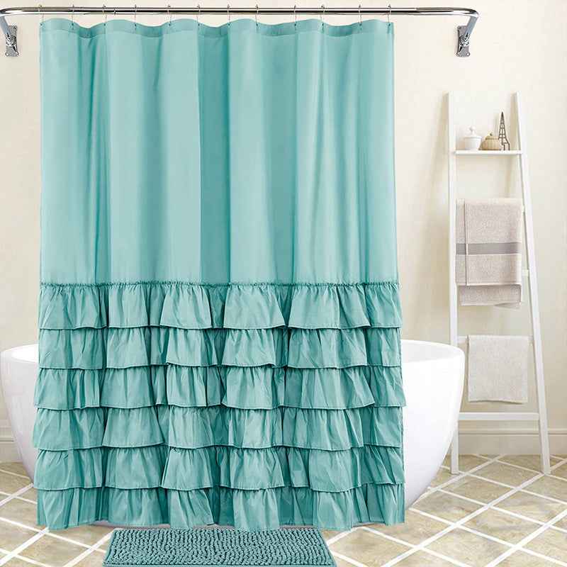 Folding Polyester Bathroom Partition Shower Curtain