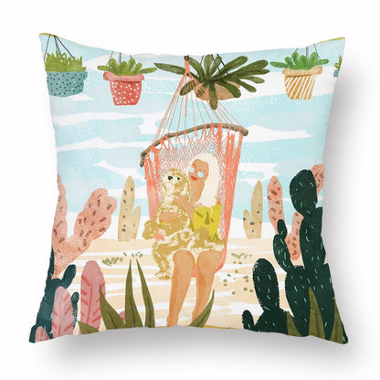 Home Fashion Simple Personality Printed Pillowcase