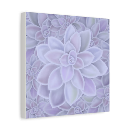 Graptopetalum Murasaki Succulent Pattern Canvas Print – Botanical Wall Art