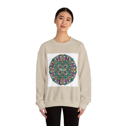 Psychedelic Botanical Mandala Crewneck | Festival Art Sweatshirt